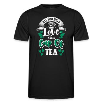 Tea Drinkers Cozy Tea Lovers Teas - Men's Functional T-Shirt - black - Front - AI Model Male 178 dark (178cm)