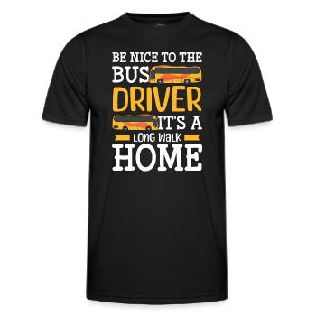 Driver Bus driver Coach - Men's Functional T-Shirt - black - Front - AI Model Male 178 dark (178cm)
