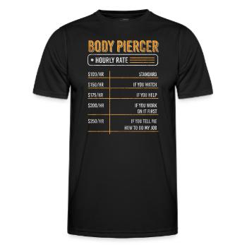 Aiguille de perçage - T-shirt sport Homme - noir - Devant - AI Model Male 178 dark (178cm)