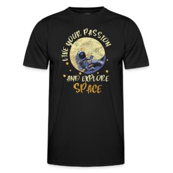 Weltraum Raumfahrt Schwerelos Mond - Männer Funktions-T-Shirt - Schwarz - Vorne - AI Model Male 178 dark (178cm)