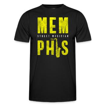 Music Street Solo Entertainer Concert - Men's Functional T-Shirt - black - Front - AI Model Male 178 dark (178cm)