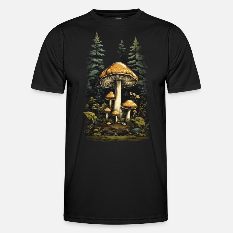 Retro Toadstool Forest & Mushroom Magic Design Men's Functional T-Shirt