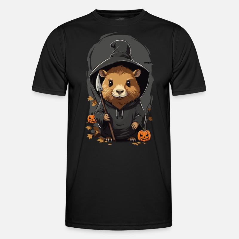 Magic Hamster Halloween Cartoon Design - Men's Functional T-Shirt - black