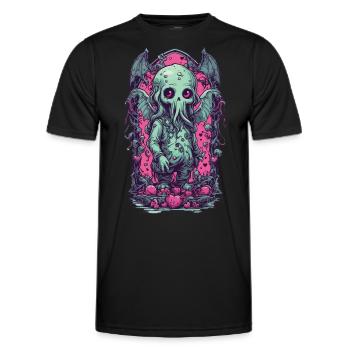 Kawaii Cthulhu Goth Monster Halloween Design - Männer Funktions-T-Shirt - Schwarz - Vorne - AI Model Male 178 dark (178cm)