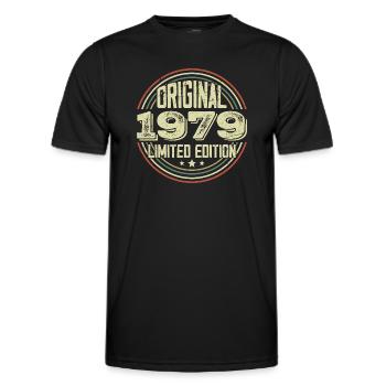 1979 Birthday Parties, ein legendärer Jahrgang - Männer Funktions-T-Shirt - Schwarz - Vorne - AI Model Male 178 dark (178cm)