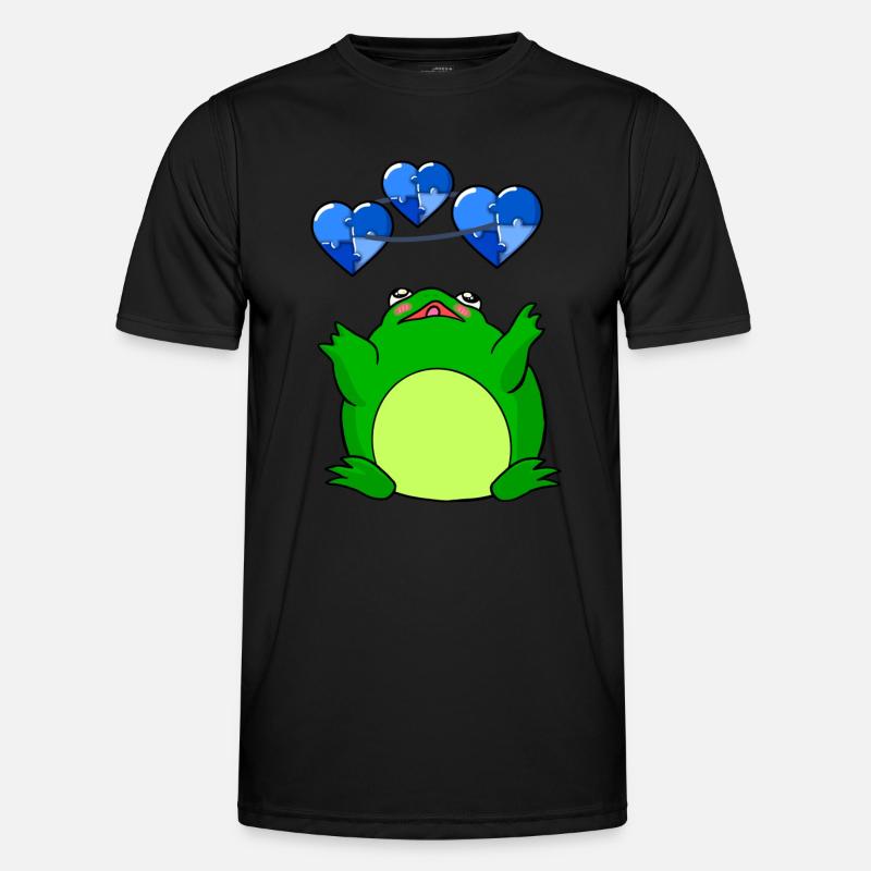 Frosch Autismus Puzzle Herz Männer Funktions-T-Shirt