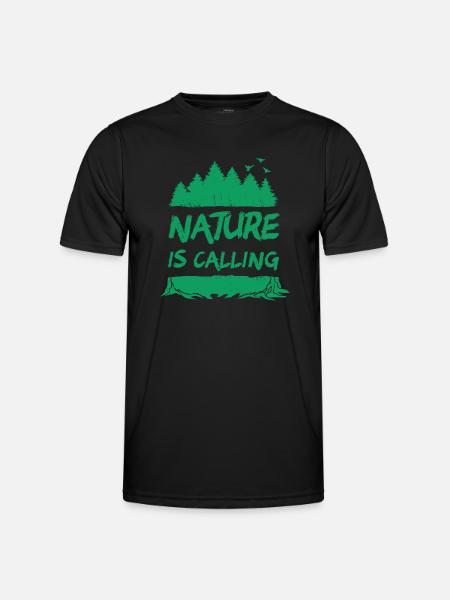 Nature is Calling - Men's Functional T-Shirt - black