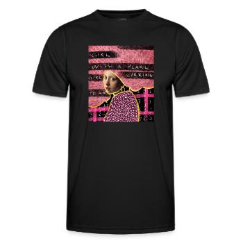 Girl With A Pearl Earring Poster - Men's Functional T-Shirt - black - Front - AI Model Male 178 dark (178cm)