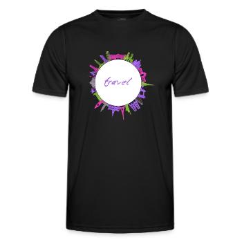 Monuments de voyage - T-shirt sport Homme - noir - Devant - AI Model Male 178 dark (178cm)