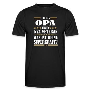 Opa NVA Veteran - Männer Funktions-T-Shirt - Schwarz - Vorne - AI Model Male 178 dark (178cm)