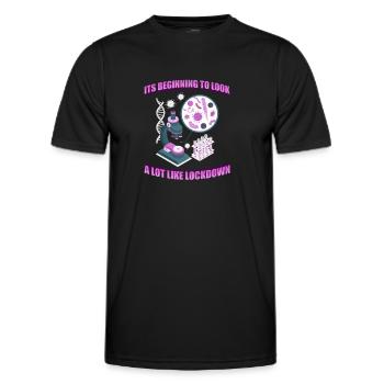 Biologie Biologe Mikroskop - Männer Funktions-T-Shirt - Schwarz - Vorne - AI Model Male 178 dark (178cm)