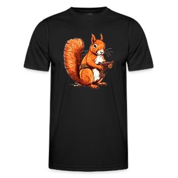 Einzigartiges und schwer bewaffnetes Eichhörnchen - Männer Funktions-T-Shirt - Schwarz - Vorne - AI Model Male 178 dark (178cm)