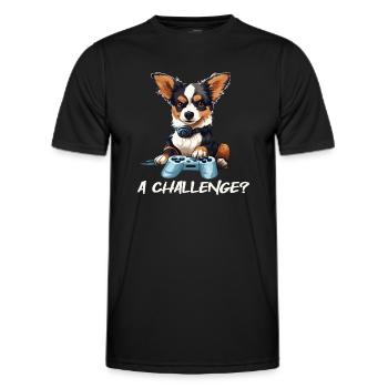 A Challenge? Challenge accepted! - Männer Funktions-T-Shirt - Schwarz - Vorne - AI Model Male 178 dark (178cm)
