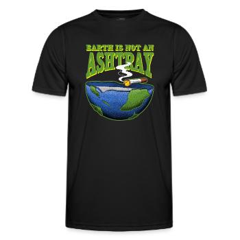 La terre n'est pas un cendrier - T-shirt sport Homme - noir - Devant - AI Model Male 178 dark (178cm)