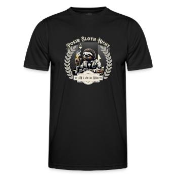 Poker Sloth Night - Faultier Poker Nacht - Men's Functional T-Shirt - black - Front - AI Model Male 178 dark (178cm)