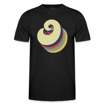 Lettre o rétro - T-shirt sport Homme - noir - Devant - AI Model Male 178 dark (178cm)