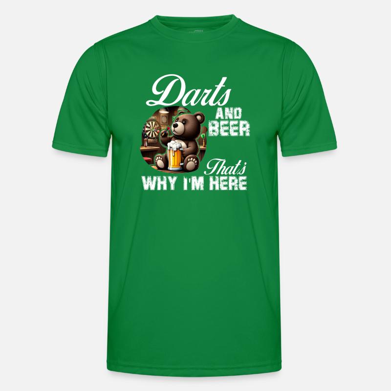Darts und Bier Deshalb bin ich hier, süßer Bär Männer Funktions-T-Shirt