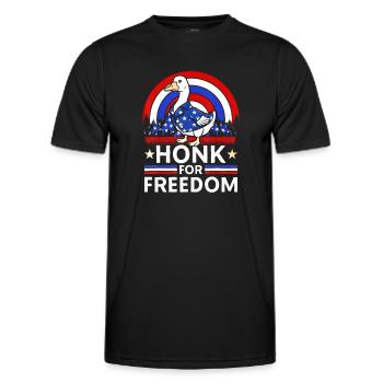 Patriotic Goose 4th of July Honk for Freedom - Men's Functional T-Shirt - black - Front - AI Model Male 178 dark (178cm)