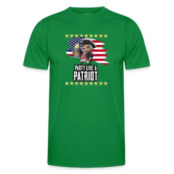 Feiern Sie wie ein Patriot George Bär - Männer Funktions-T-Shirt - Kelly Green - Vorne - AI Model Male 178 dark (178cm)
