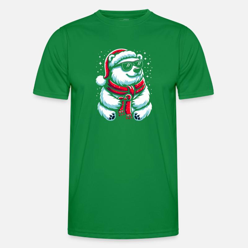 Weihnachten Cooler Eisbär Männer Funktions-T-Shirt