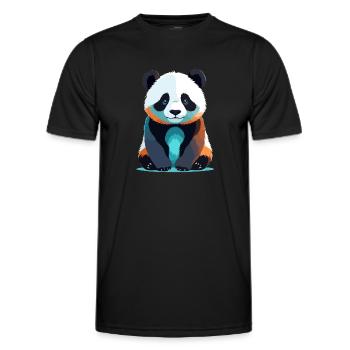 Panda Vektor Kunst mit lebendiger Farbillustration - Männer Funktions-T-Shirt - Schwarz - Vorne - AI Model Male 178 dark (178cm)