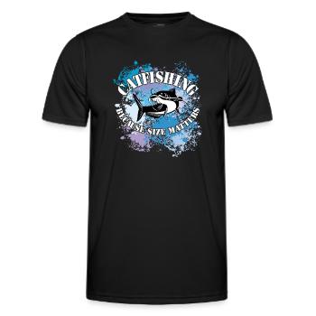 Poisson-chat Poisson-chat Poisson-chat pour les éclaboussures de peinture - T-shirt sport Homme - noir - Devant - AI Model Male 178 dark (178cm)
