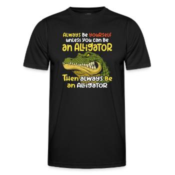 Be an alligator angry crocodile and spell - Men's Functional T-Shirt - black - Front - AI Model Male 178 dark (178cm)