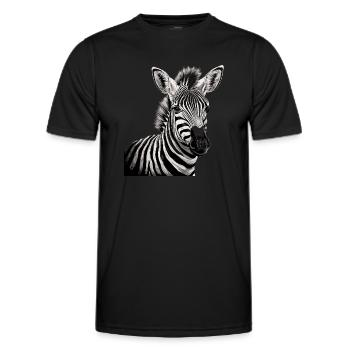 Zebra Afrika Tier - Männer Funktions-T-Shirt - Schwarz - Vorne - AI Model Male 178 dark (178cm)