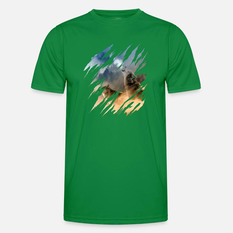 Wolf Scratch Marks Claws Wild Wolves Wilderness Howl Men's Functional T-Shirt