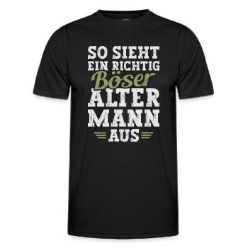Böser Alter Mann Sarkasmus Spruch Lustig - Männer Funktions-T-Shirt - Schwarz - Vorne - AI Model Male 178 dark (178cm)