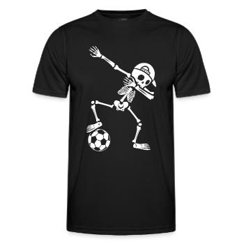 Fußballer Dabbing Skelett Jungen Fußballspieler - Männer Funktions-T-Shirt - Schwarz - Vorne - AI Model Male 178 dark (178cm)