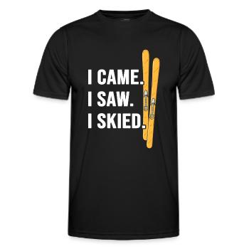 ski skifahrer pulverschnee skipiste - Männer Funktions-T-Shirt - Schwarz - Vorne - AI Model Male 178 dark (178cm)