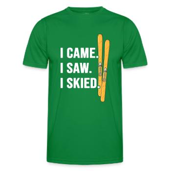 ski skifahrer pulverschnee skipiste - Männer Funktions-T-Shirt - Kelly Green - Vorne - AI Model Male 178 dark (178cm)