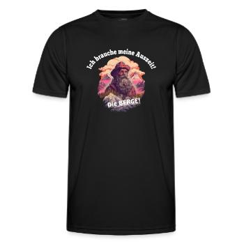 Wandern Berge meine Auszeit - Männer Funktions-T-Shirt - Schwarz - Vorne - AI Model Male 178 dark (178cm)