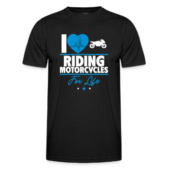 Ich liebe das Motorradfahren für das ganze Leben - Männer Funktions-T-Shirt - Schwarz - Vorne - AI Model Male 178 dark (178cm)