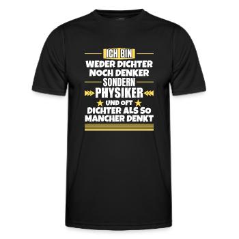 Ni poète ni penseur, mais physicien - T-shirt sport Homme - noir - Devant - AI Model Male 178 dark (178cm)
