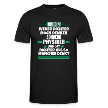 Ni poète ni penseur, mais physicien - T-shirt sport Homme - noir - Devant - AI Model Male 178 dark (178cm)