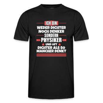 Ni poète ni penseur, mais physicien - T-shirt sport Homme - noir - Devant - AI Model Male 178 dark (178cm)