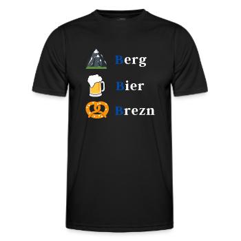 Bayern Berg Bier Brezn - Männer Funktions-T-Shirt - Schwarz - Vorne - AI Model Male 178 dark (178cm)
