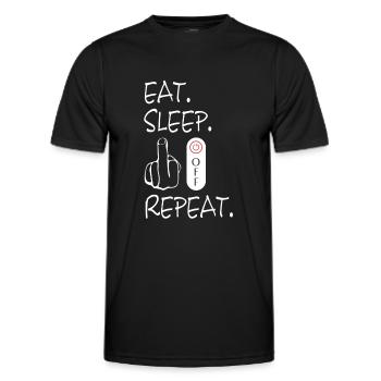 Fuck Off, fuck off, fuck you, fck u - Männer Funktions-T-Shirt - Schwarz - Vorne - AI Model Male 178 dark (178cm)