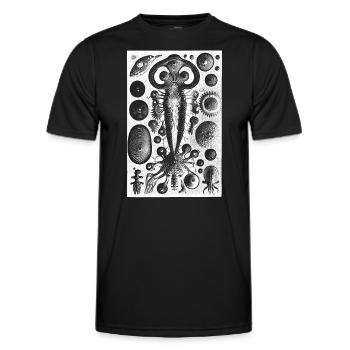 Abstrakte Natur Formen Monster Retro Illustration - Männer Funktions-T-Shirt - Schwarz - Vorne - AI Model Male 178 dark (178cm)