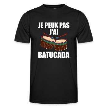 I Can't I Batucada - Humor Musik - Männer Funktions-T-Shirt - Schwarz - Vorne - AI Model Male 178 dark (178cm)