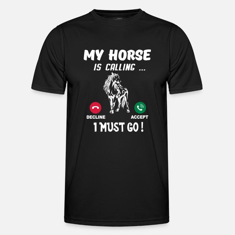 Pferd - Männer Funktions-T-Shirt - Schwarz