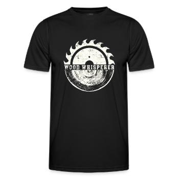 Wood Whisperer | Funshirt Handwerker Vaterttag - Männer Funktions-T-Shirt - Schwarz - Vorne - AI Model Male 178 dark (178cm)
