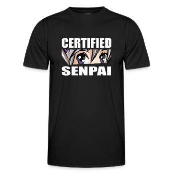 Certified Senpai Anime Manga Zertifizierter Senpai - Männer Funktions-T-Shirt - Schwarz - Vorne - AI Model Male 178 dark (178cm)