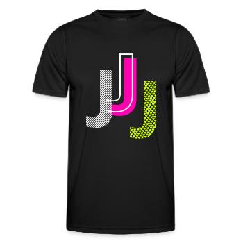 J Buchstabe - Männer Funktions-T-Shirt - Schwarz - Vorne - AI Model Male 178 dark (178cm)