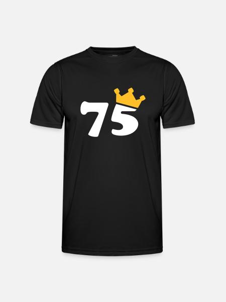 75 Krone 75 cumpleaños 75 años - Camiseta funcional para hombres - negro