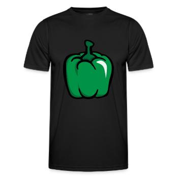 Grüne Paprika green pepper paprica - Männer Funktions-T-Shirt - Schwarz - Vorne - AI Model Male 178 dark (178cm)
