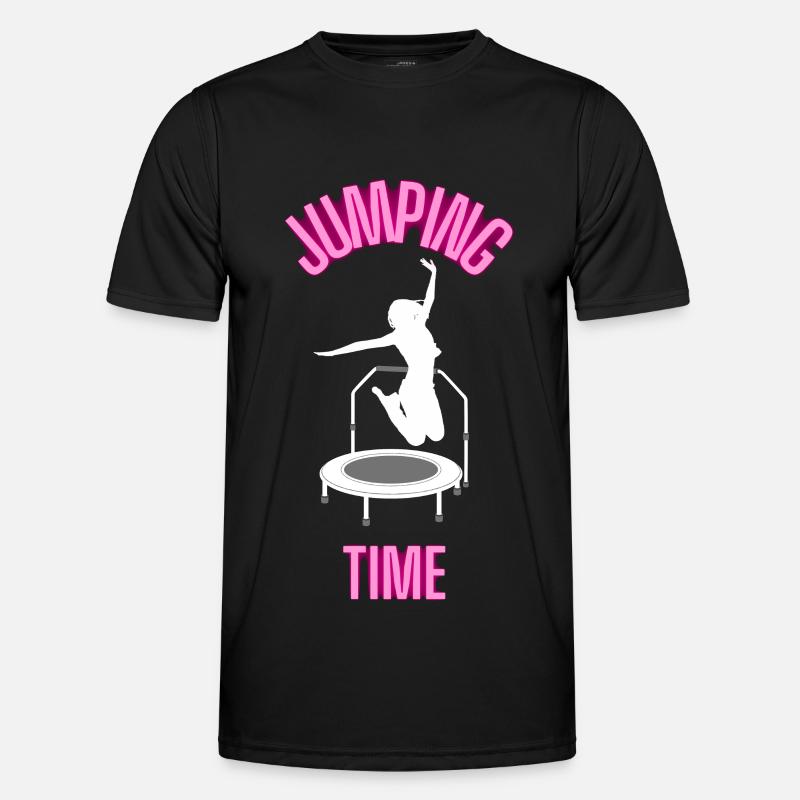 Jumping Time Fitnesstrampolin Trampolinspringen - Männer Funktions-T-Shirt - Schwarz