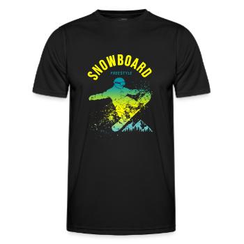Freestyle Snowboard Sport Bergalpen - Männer Funktions-T-Shirt - Schwarz - Vorne - AI Model Male 178 dark (178cm)